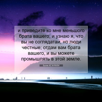 Picture 07 - Бытие 42:34 RUSV - и приведите ко мне - Bible Verse Picture
