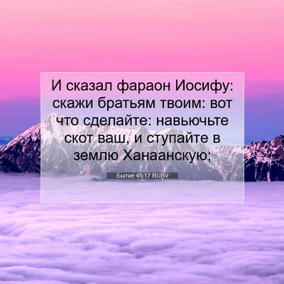 Picture 07 - Бытие 45:17 RUSV - И сказал фараон Иосифу: - Bible Verse Picture
