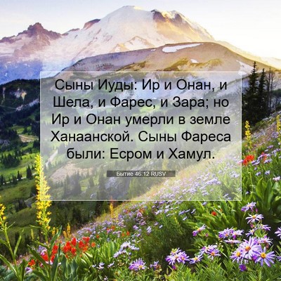 Picture 07 - Бытие 46:12 RUSV - Сыны Иуды: Ир и Онан, и Шела, - Bible Verse Picture