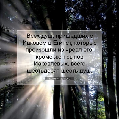Picture 07 - Бытие 46:26 RUSV - Всех душ, пришедших с - Bible Verse Picture