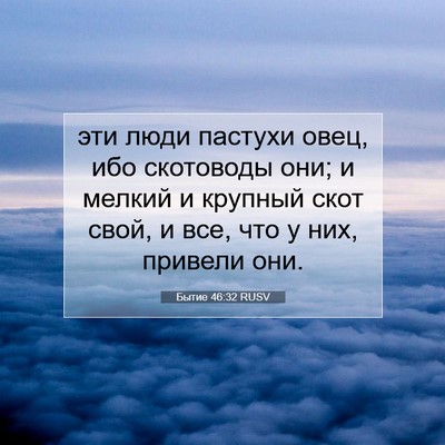 Picture 07 - Бытие 46:32 RUSV - эти люди пастухи овец, ибо - Bible Verse Picture