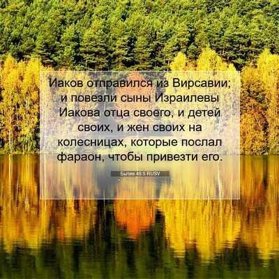 Picture 07 - Бытие 46:5 RUSV - Иаков отправился из - Bible Verse Picture