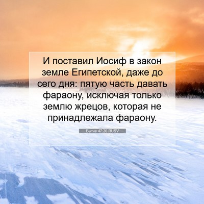 Picture 07 - Бытие 47:26 RUSV - И поставил Иосиф в закон - Bible Verse Picture
