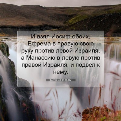 Picture 07 - Бытие 48:13 RUSV - И взял Иосиф обоих, Ефрема - Bible Verse Picture