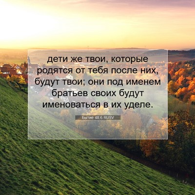 Picture 07 - Бытие 48:6 RUSV - дети же твои, которые - Bible Verse Picture