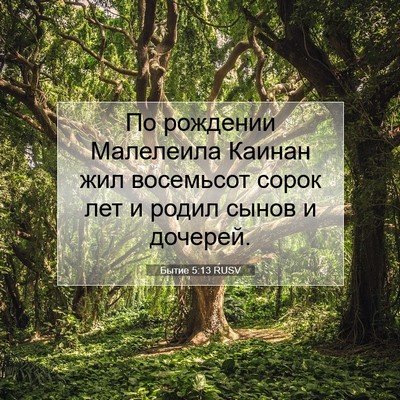 Picture 07 - Бытие 5:13 RUSV - По рождении Малелеила - Bible Verse Picture