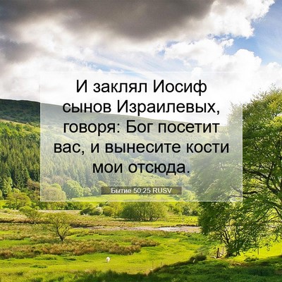 Picture 07 - Бытие 50:25 RUSV - И заклял Иосиф сынов - Bible Verse Picture