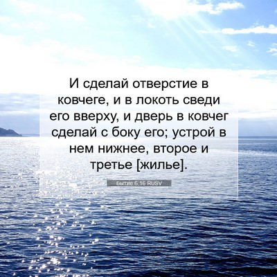 Picture 07 - Бытие 6:16 RUSV - И сделай отверстие в - Bible Verse Picture