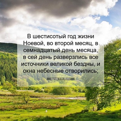 Picture 07 - Бытие 7:11 RUSV - В шестисотый год жизни - Bible Verse Picture