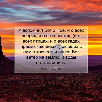 Picture 07 - Бытие 8:1 RUSV - И вспомнил Бог о Ное, и о - Bible Verse Picture