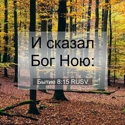 Picture 07 - Бытие 8:15 RUSV - И сказал Бог - Bible Verse Picture