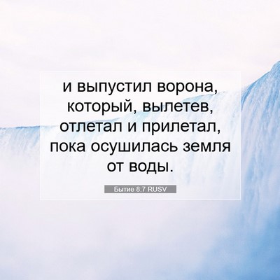 Picture 07 - Бытие 8:7 RUSV - и выпустил ворона, который, - Bible Verse Picture