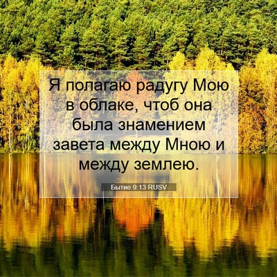 Picture 07 - Бытие 9:13 RUSV - Я полагаю радугу Мою в - Bible Verse Picture
