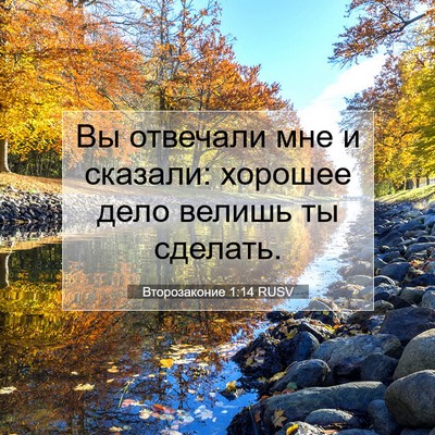 Picture 07 - Второзаконие 1:14 RUSV - Вы отвечали мне и сказали: - Bible Verse Picture