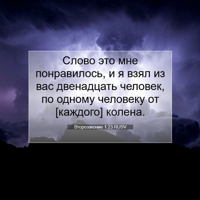 Picture 07 - Второзаконие 1:23 RUSV - Слово это мне понравилось, - Bible Verse Picture