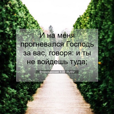 Picture 07 - Второзаконие 1:37 RUSV - И на меня прогневался - Bible Verse Picture