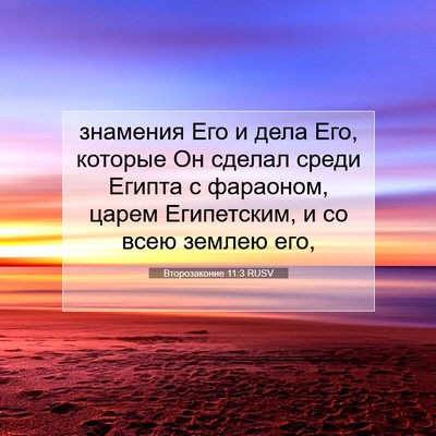 Picture 07 - Второзаконие 11:3 RUSV - знамения Его и дела Его, - Bible Verse Picture