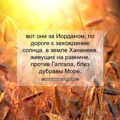 Picture 07 - Второзаконие 11:30 RUSV - вот они за Иорданом, по - Bible Verse Picture