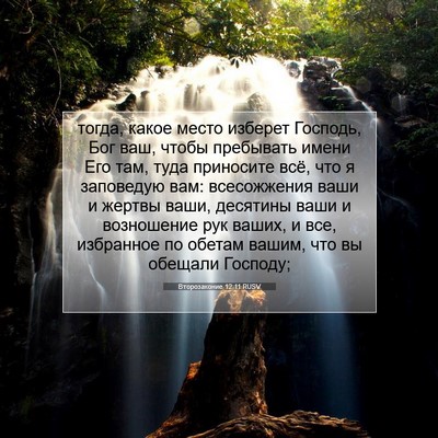 Picture 07 - Второзаконие 12:11 RUSV - тогда, какое место изберет - Bible Verse Picture