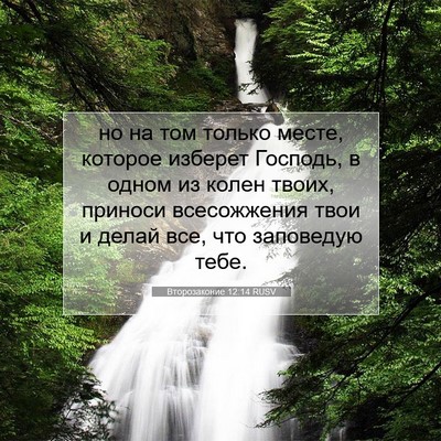 Picture 07 - Второзаконие 12:14 RUSV - но на том только месте, - Bible Verse Picture