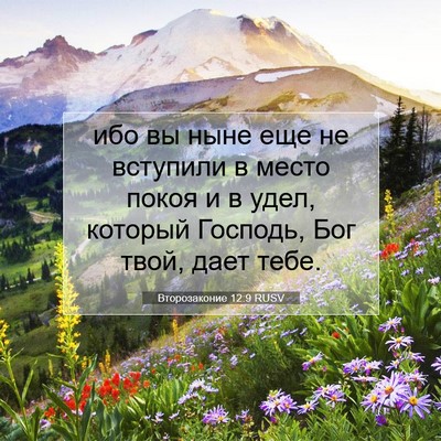 Picture 07 - Второзаконие 12:9 RUSV - ибо вы ныне еще не вступили - Bible Verse Picture
