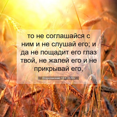 Picture 07 - Второзаконие 13:8 RUSV - то не соглашайся с ним и не - Bible Verse Picture