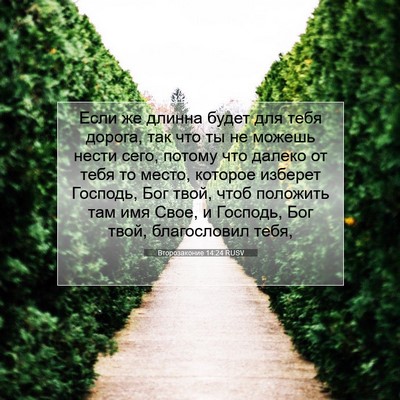 Picture 07 - Второзаконие 14:24 RUSV - Если же длинна будет для - Bible Verse Picture