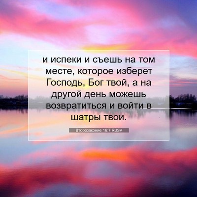 Picture 07 - Второзаконие 16:7 RUSV - и испеки и съешь на том - Bible Verse Picture