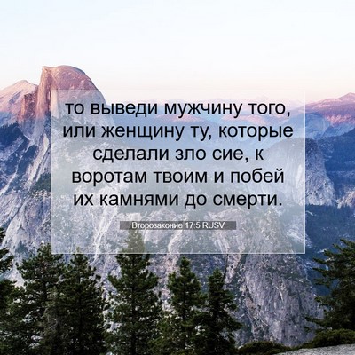 Picture 07 - Второзаконие 17:5 RUSV - то выведи мужчину того, или - Bible Verse Picture