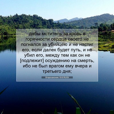 Picture 07 - Второзаконие 19:6 RUSV - дабы мститель за кровь в - Bible Verse Picture