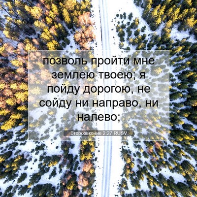 Picture 07 - Второзаконие 2:27 RUSV - позволь пройти мне землею - Bible Verse Picture
