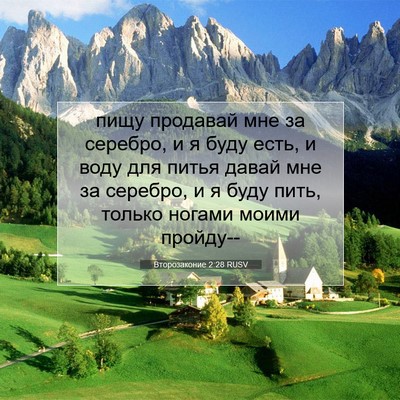 Picture 07 - Второзаконие 2:28 RUSV - пищу продавай мне за - Bible Verse Picture