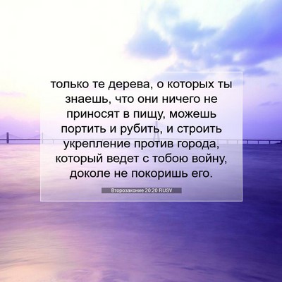 Picture 07 - Второзаконие 20:20 RUSV - только те дерева, о которых - Bible Verse Picture