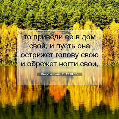 Picture 07 - Второзаконие 21:12 RUSV - то приведи ее в дом свой, и - Bible Verse Picture