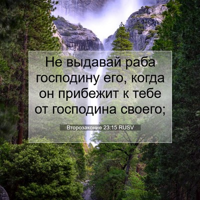 Picture 07 - Второзаконие 23:15 RUSV - Не выдавай раба господину - Bible Verse Picture