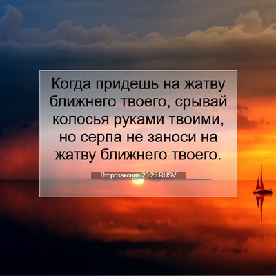Picture 07 - Второзаконие 23:25 RUSV - Когда придешь на жатву - Bible Verse Picture