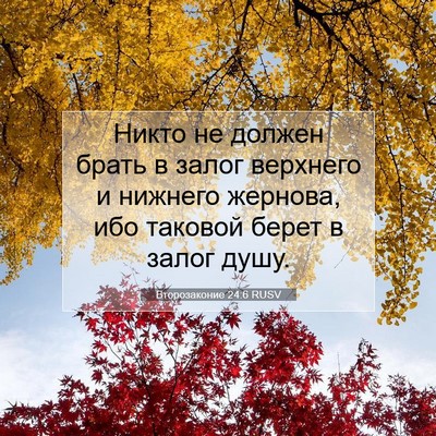 Picture 07 - Второзаконие 24:6 RUSV - Никто не должен брать в - Bible Verse Picture