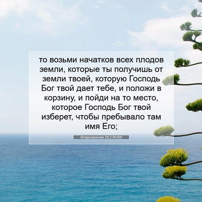 Picture 07 - Второзаконие 26:2 RUSV - то возьми начатков всех - Bible Verse Picture