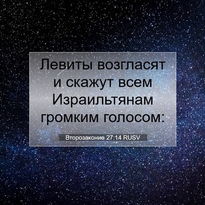 Picture 07 - Второзаконие 27:14 RUSV - Левиты возгласят и скажут - Bible Verse Picture