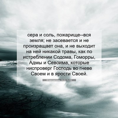 Picture 07 - Второзаконие 29:23 RUSV - сера и соль, пожарище--вся - Bible Verse Picture