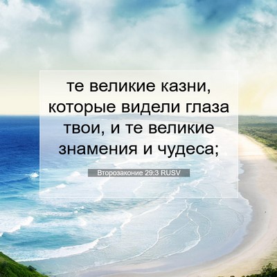 Picture 07 - Второзаконие 29:3 RUSV - те великие казни, которые - Bible Verse Picture