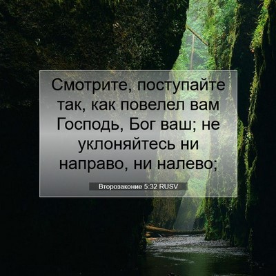 Picture 07 - Второзаконие 5:32 RUSV - Смотрите, поступайте так, - Bible Verse Picture