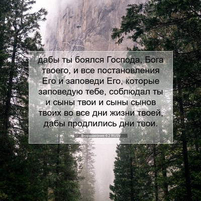 Picture 07 - Второзаконие 6:2 RUSV - дабы ты боялся Господа, - Bible Verse Picture