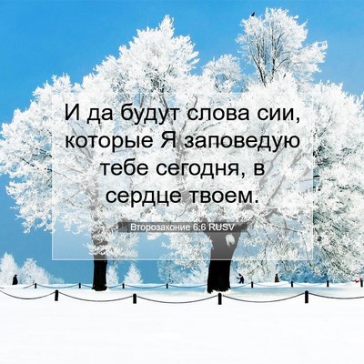 Picture 07 - Второзаконие 6:6 RUSV - И да будут слова сии, - Bible Verse Picture