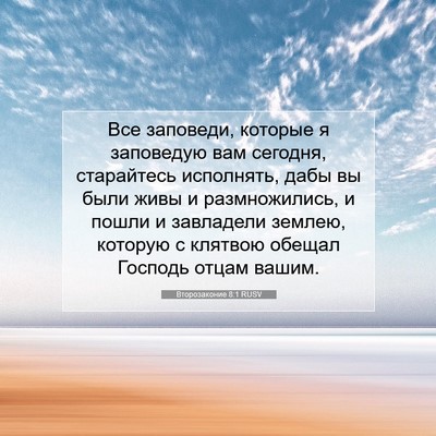 Picture 07 - Второзаконие 8:1 RUSV - Все заповеди, которые я - Bible Verse Picture