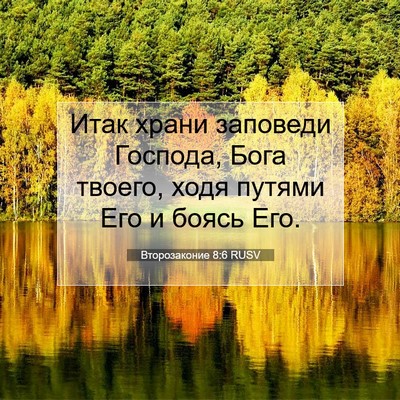Picture 07 - Второзаконие 8:6 RUSV - Итак храни заповеди - Bible Verse Picture