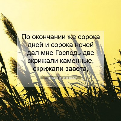 Picture 07 - Второзаконие 9:11 RUSV - По окончании же сорока - Bible Verse Picture