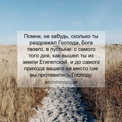 Picture 07 - Второзаконие 9:7 RUSV - Помни, не забудь, сколько - Bible Verse Picture