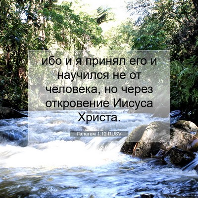 Picture 07 - Галатам 1:12 RUSV - ибо и я принял его и - Bible Verse Picture