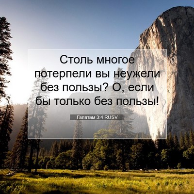 Picture 07 - Галатам 3:4 RUSV - Столь многое потерпели вы - Bible Verse Picture
